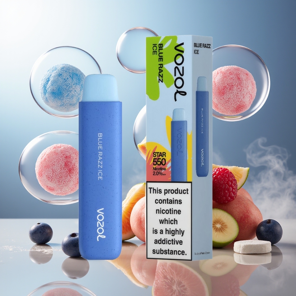 Partihandel Sverige VOZOL STAR 550 Nedbrytbar Blå Hallon Is 2ML 450mAh 20mg