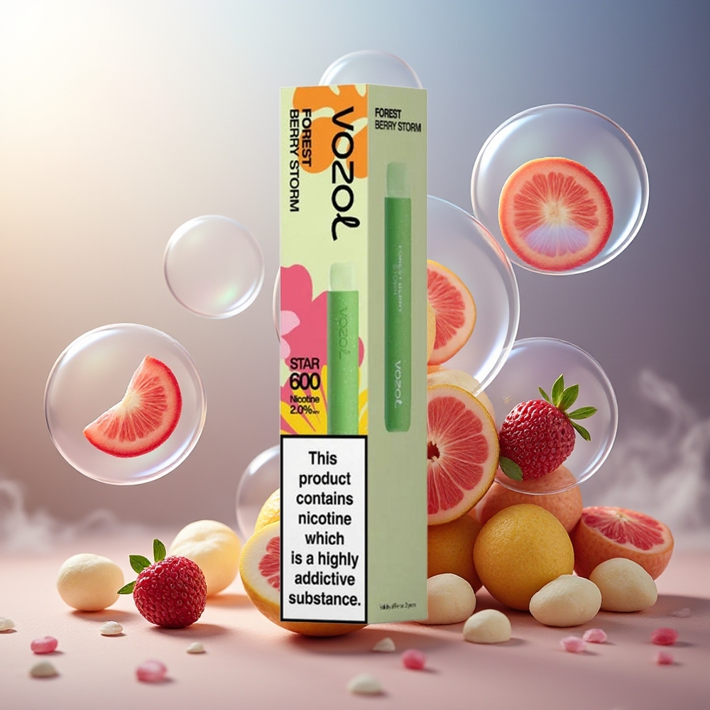 Partihandel Sverige VOZOL STAR 600 Engångs Ecigg Skogsbär Storm 2ML 600 puffar Mesh Coil
