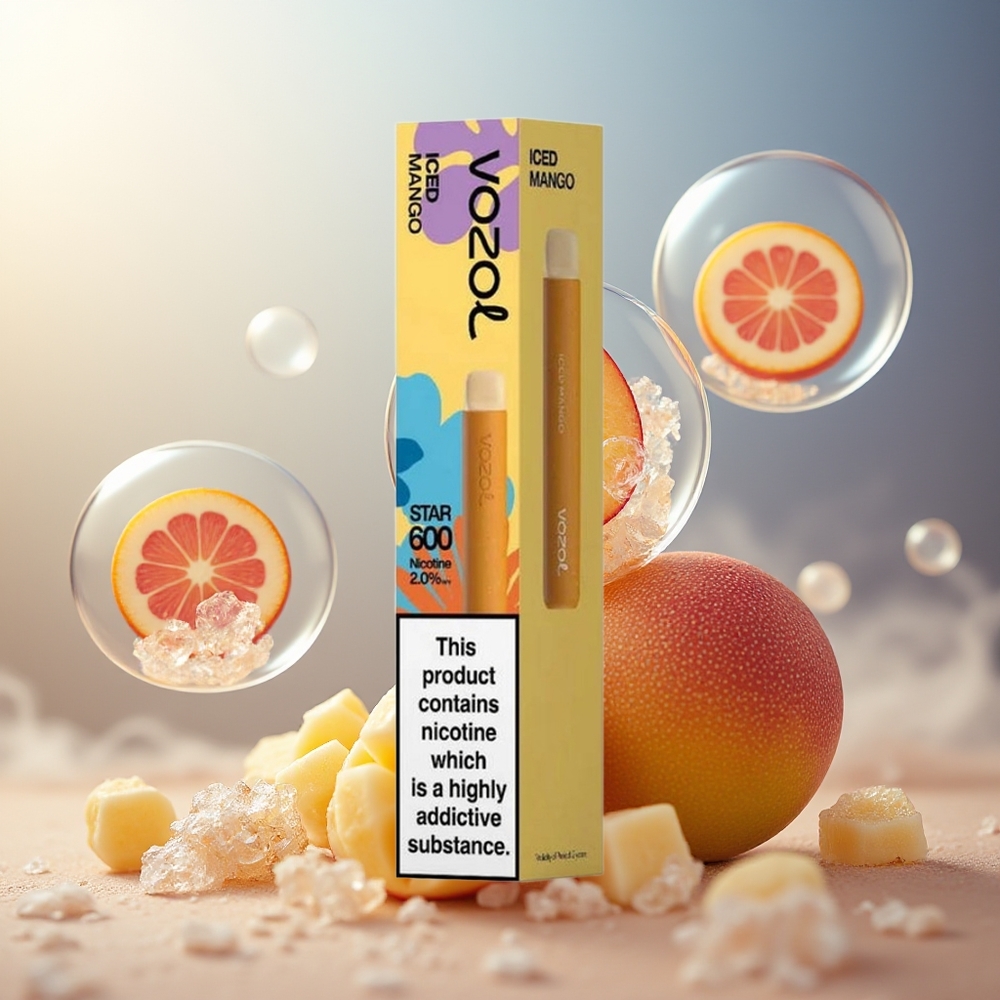Partihandel Sverige VOZOL STAR 600 Engångsvape Kyld Mango Mesh Coil 2ML 600 Puffar
