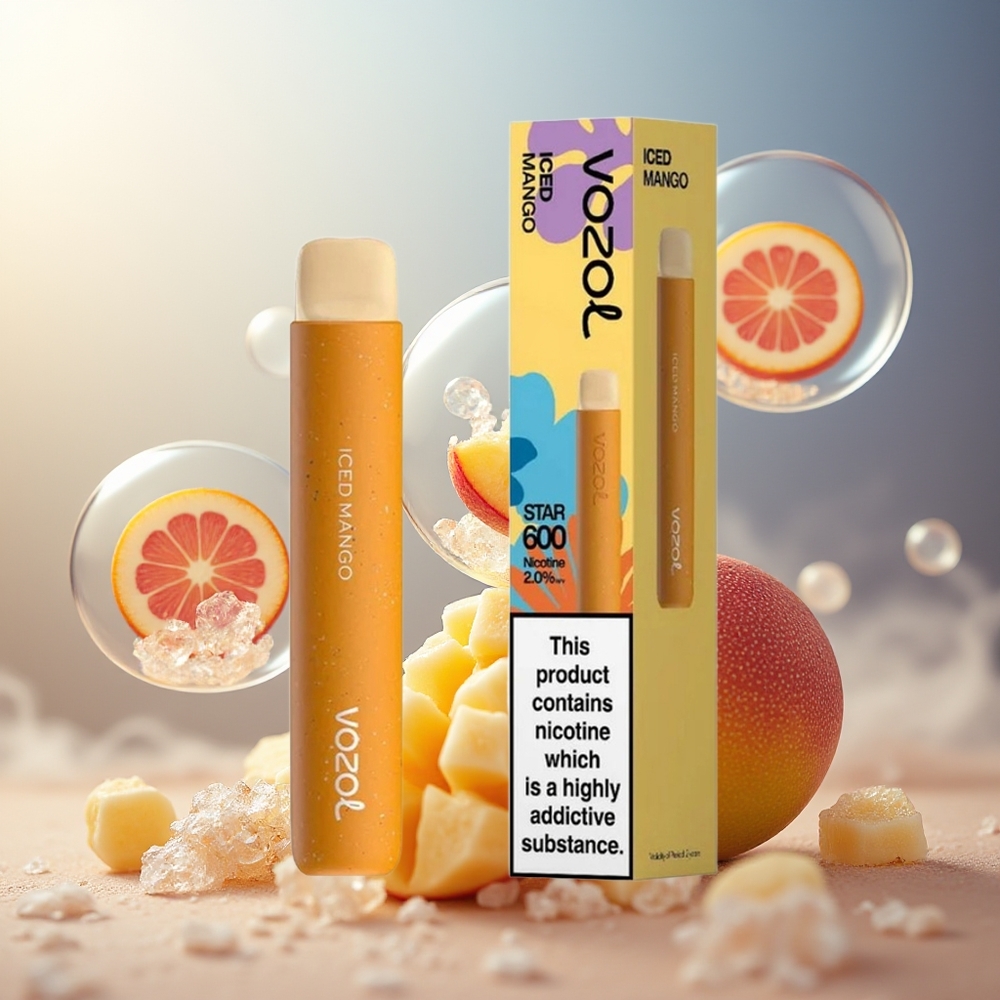 Partihandel Sverige VOZOL STAR 600 Engångsvape Kyld Mango Mesh Coil 2ML 600 Puffar