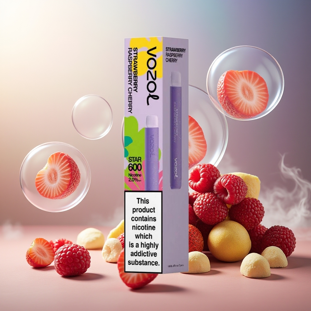 Partihandel Sverige VOZOL STAR 600 Jordgubb Hallon Körsbär Disposable 2ML 600 Puffs