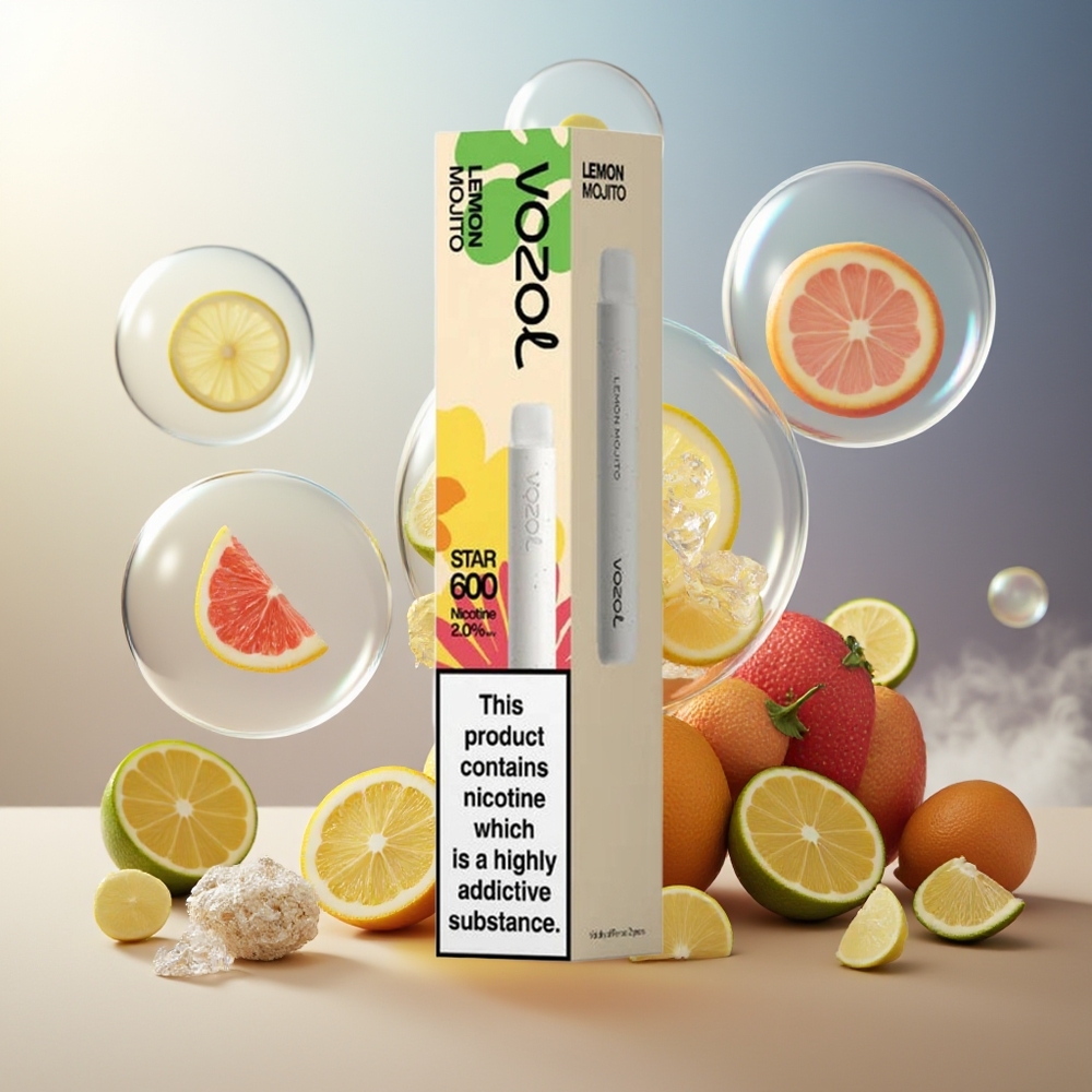 Partihandel Sverige VOZOL STAR 600 Mun 2ML PCR 500mAh Citron Mojito