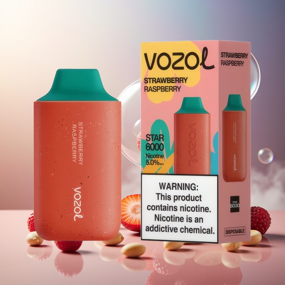 Partihandel Sverige VOZOL STAR 6000 14ML 50mg Jordgubb Hallon