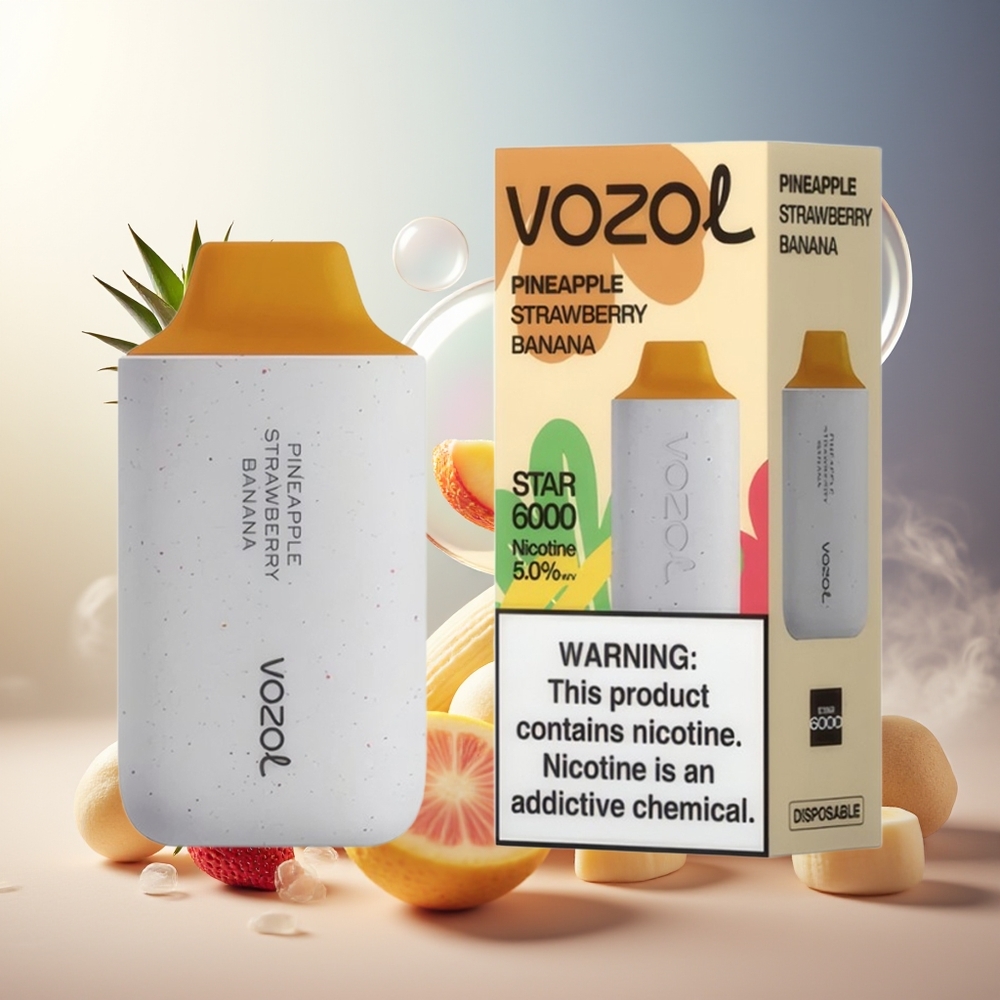 Partihandel Sverige VOZOL STAR 6000 Engångs Vape Ananas Jordgubb Banan 14ML 6000 Puff
