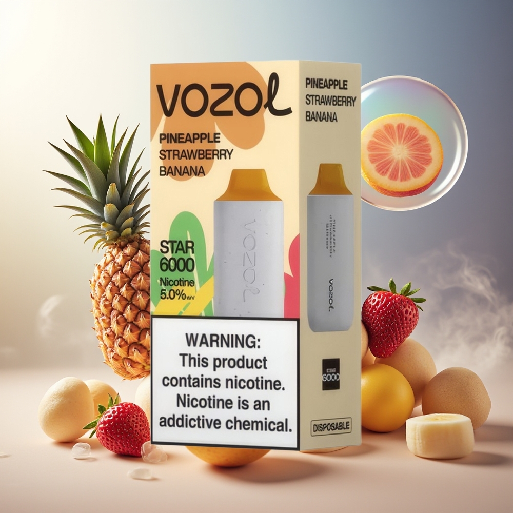 Partihandel Sverige VOZOL STAR 6000 Engångs Vape Ananas Jordgubb Banan 14ML 6000 Puff