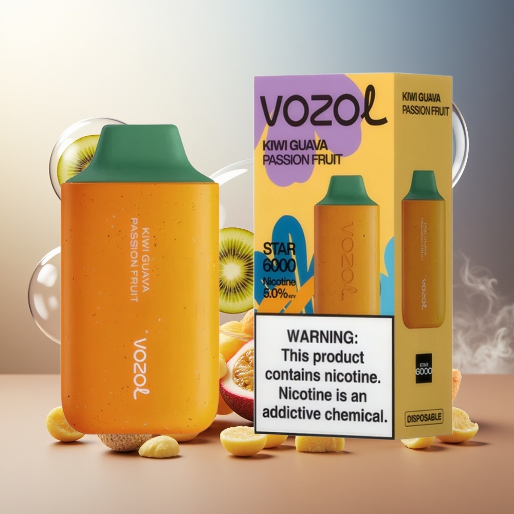 Partihandel Sverige VOZOL STAR 6000 Engångs Vape Kiwi Guava Passionfrukt 6000 Puffar Typ-C