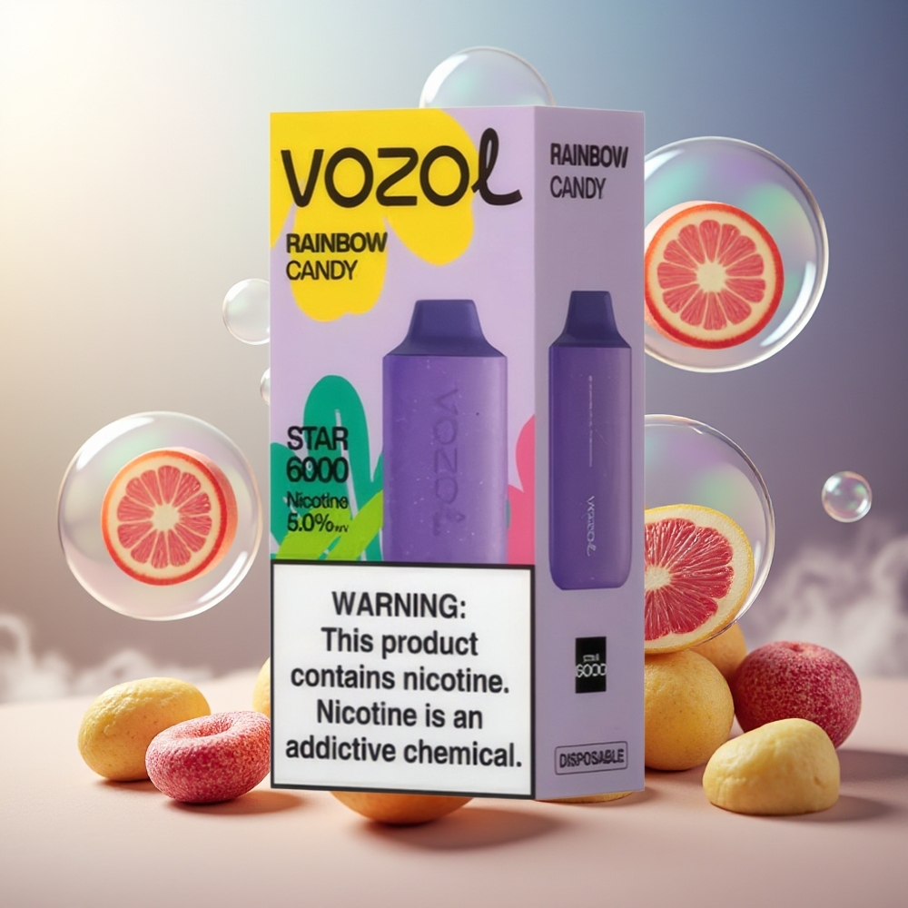 Partihandel Sverige VOZOL STAR 6000 Engångs Vape Regnbågsgodis 14ML 6000 Puffar