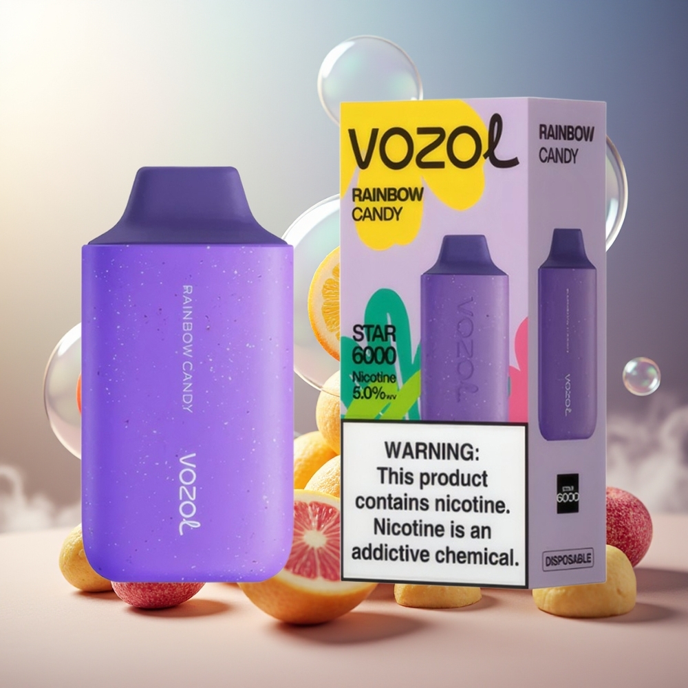 Partihandel Sverige VOZOL STAR 6000 Engångs Vape Regnbågsgodis 14ML 6000 Puffar