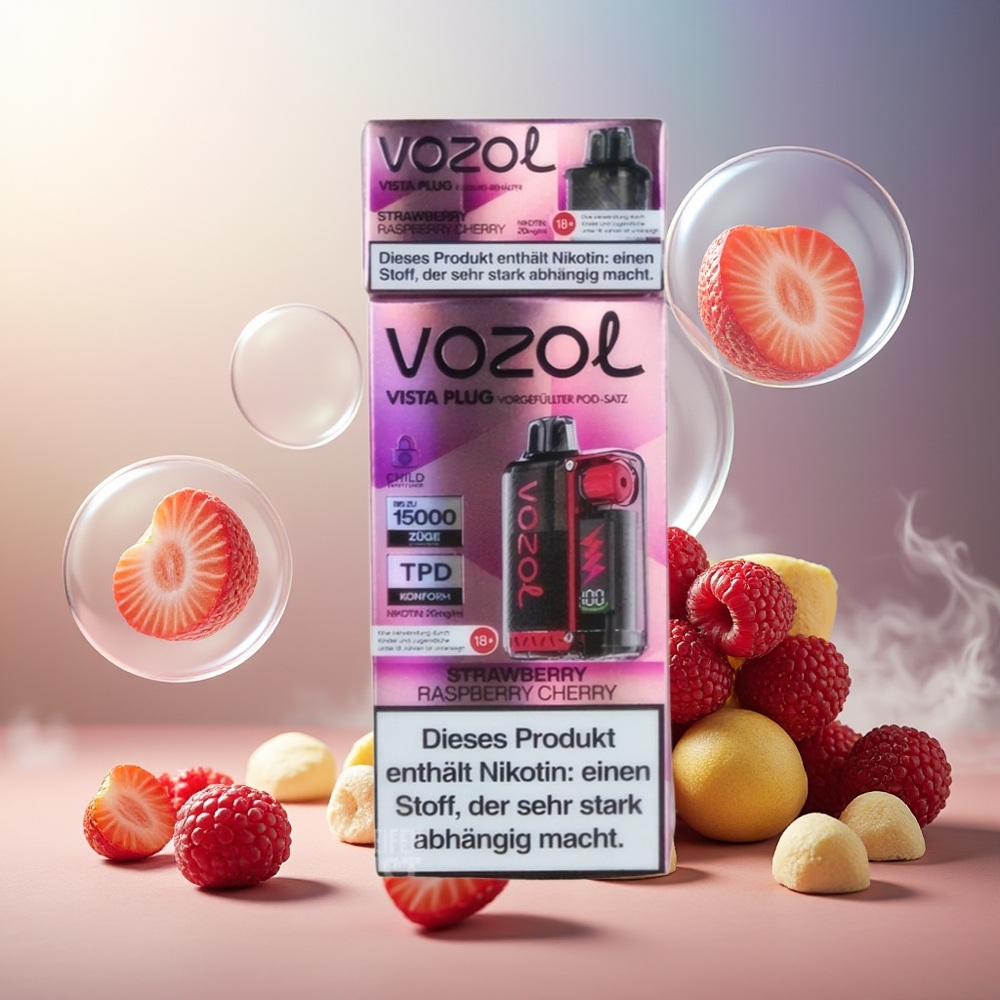 Partihandel Sverige VOZOL VISTA PLUG 6000/10000 Disposable Jordgubb Hallon Körsbär 18000 Puffs