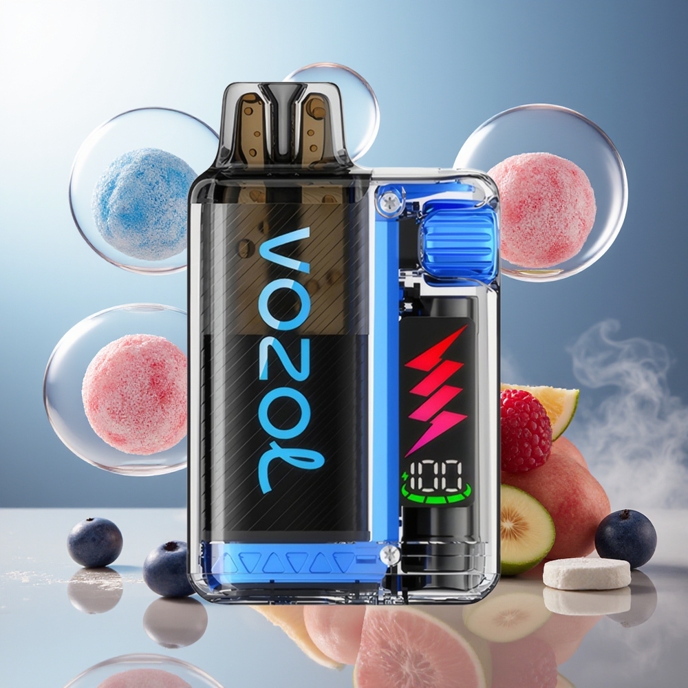 Partihandel Sverige VOZOL VISTA PLUG 6000/10000 Engångs Vape Blå Hallon Is 4-Watts LED