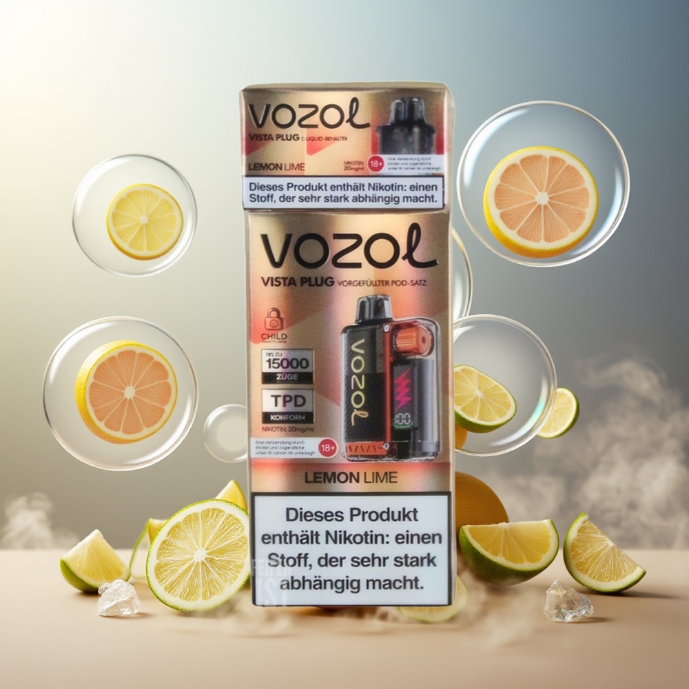 Partihandel Sverige VOZOL VISTA PLUG 6000/10000 Engångsvape Citron Lime 360° Smakfrihet 650mAh