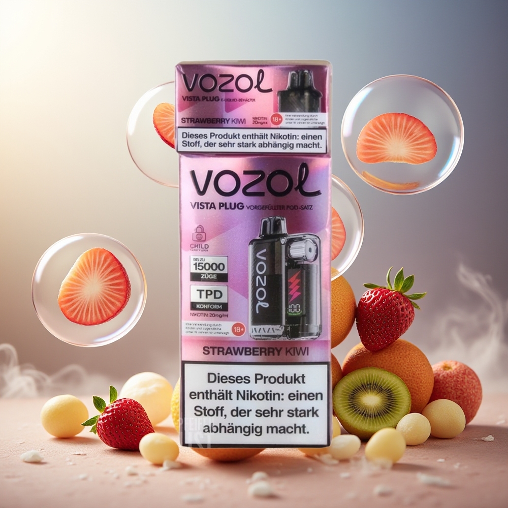 Partihandel Sverige VOZOL VISTA PLUG 6000/10000 Jordgubbe Kiwi 360° Smakfrihet Synlig E-Vätska